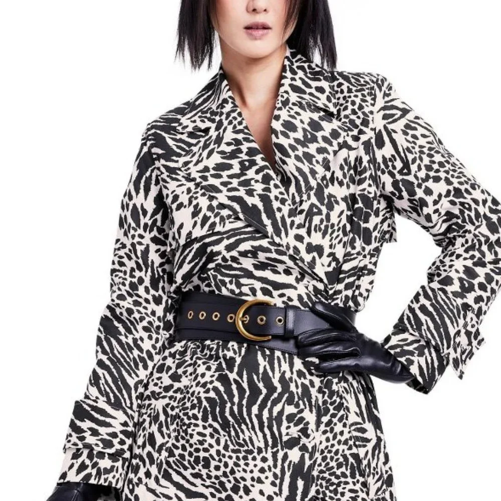 Sergio Hudson x Target Animal Print Strong Shoulder Trench Coat - Picture 8 of 10